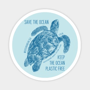 Save the Ocean - Sea Turtle Magnet